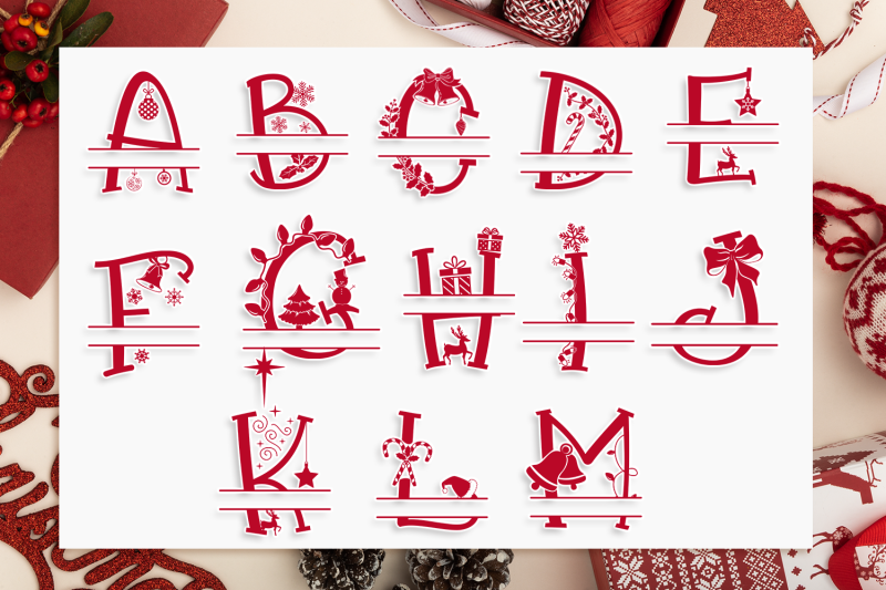 Christmas Vibes Split Letters + Huge Bonus By Anastasia Feya Fonts