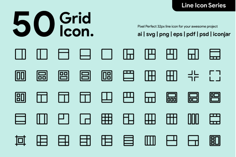 50-grid-icon-line