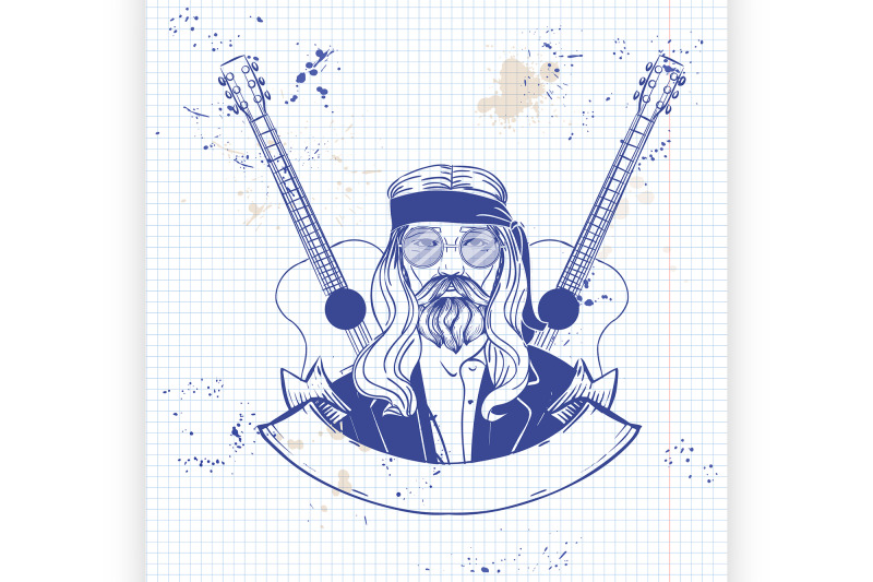 hand-drawn-sketch-hippie-man