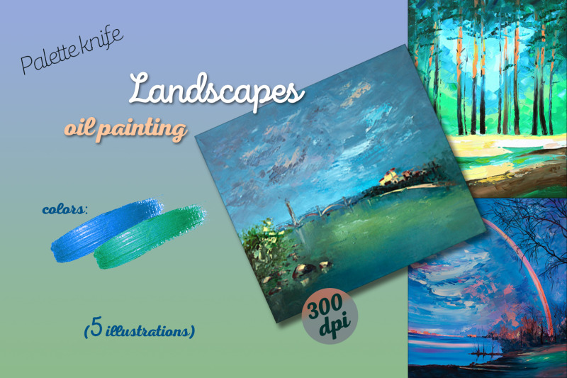 oil-painting-landscapes-blue-green-colors