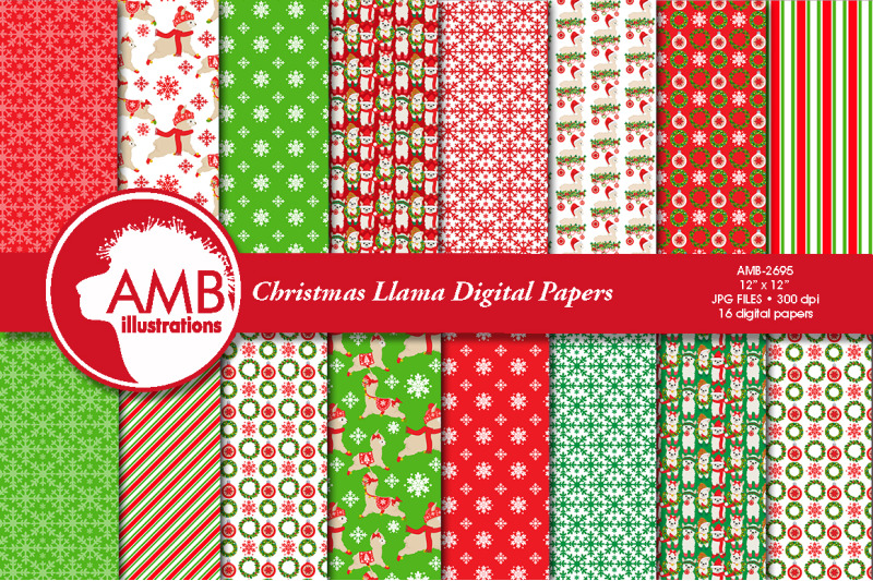 christmas-llama-digital-papers-amb-2695