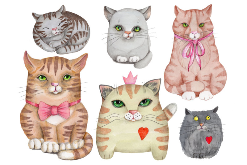 fun-cats-watercolor