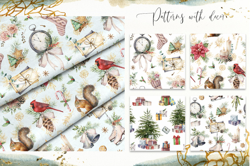 20-vintage-christmas-patterns-watercolor-bundle