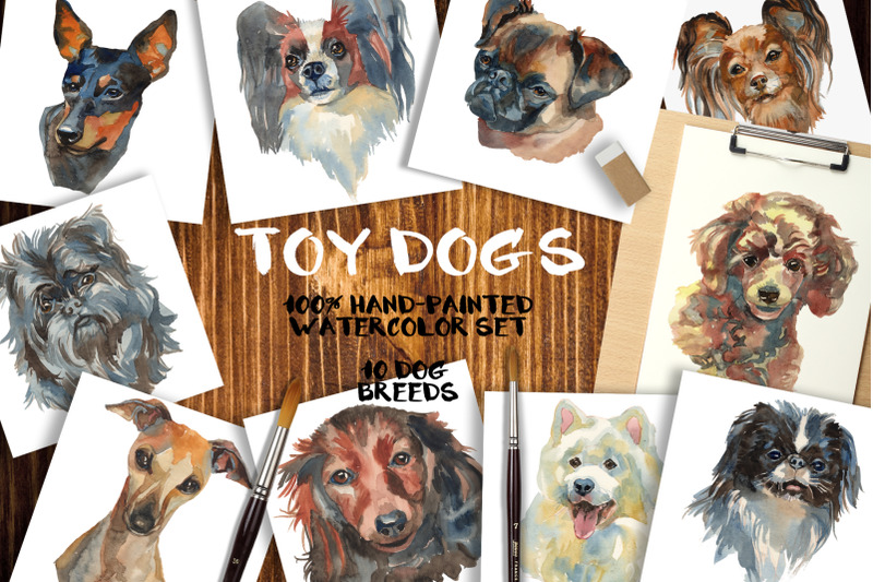quot-toy-dogs-quot-watercolor-set