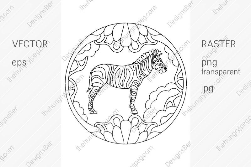 coloring-page-with-animals-zebra