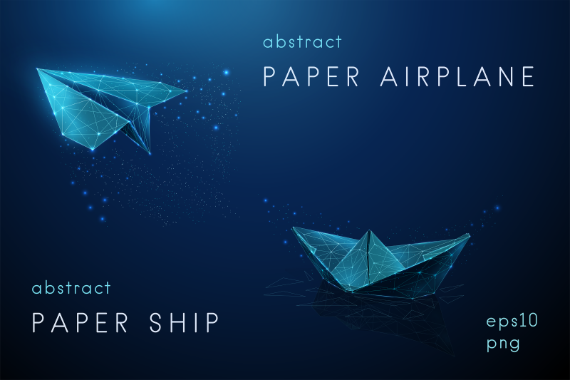 abstract-paper-airplane-and-paper-ship