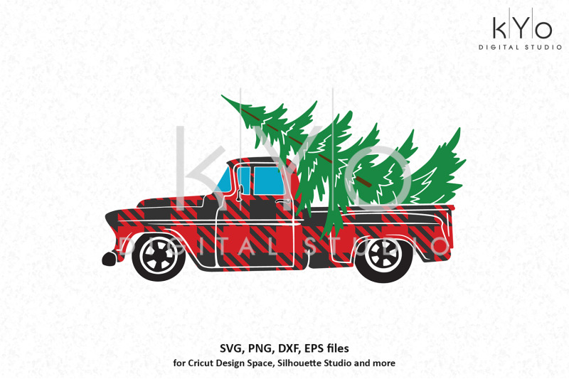 old-christmas-pickup-truck-plaid-pattern-svg-png-dxf-files