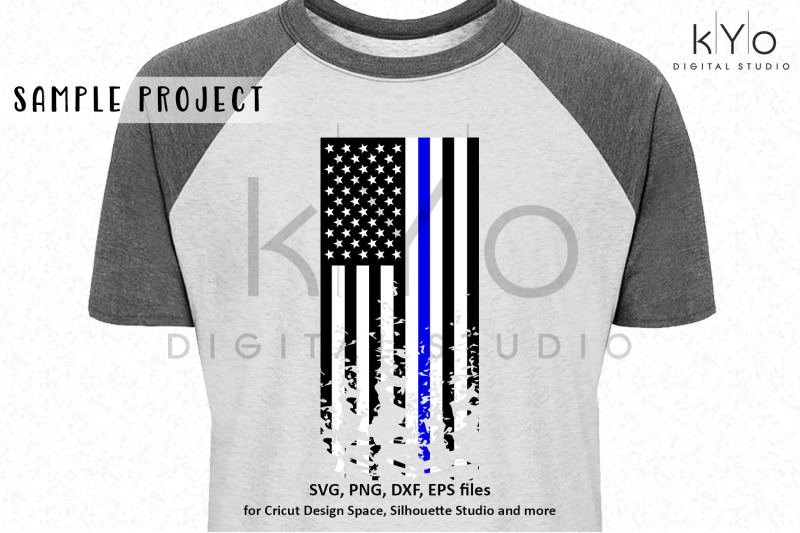 police-thin-blue-line-distressed-us-flag-svg-file