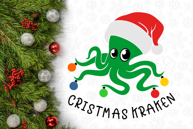 christmas-kraken-octopus-svg-design