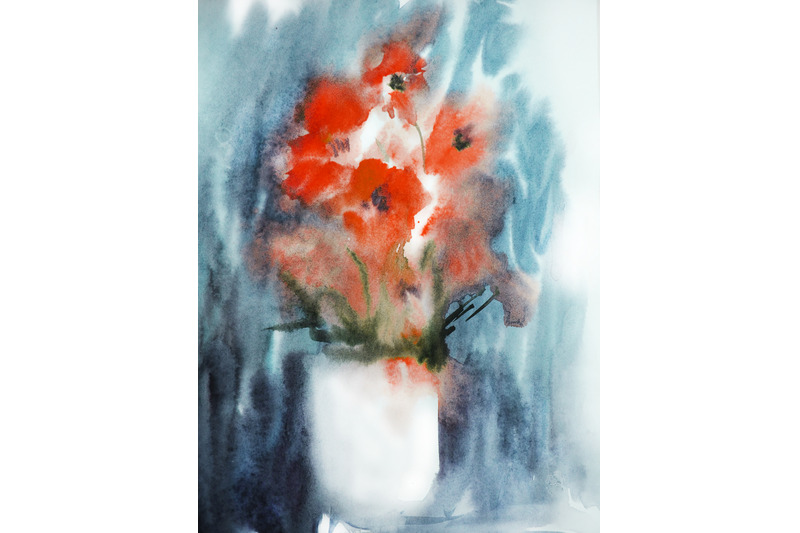 watercolor-flowers-in-a-vase-botanical-illustration