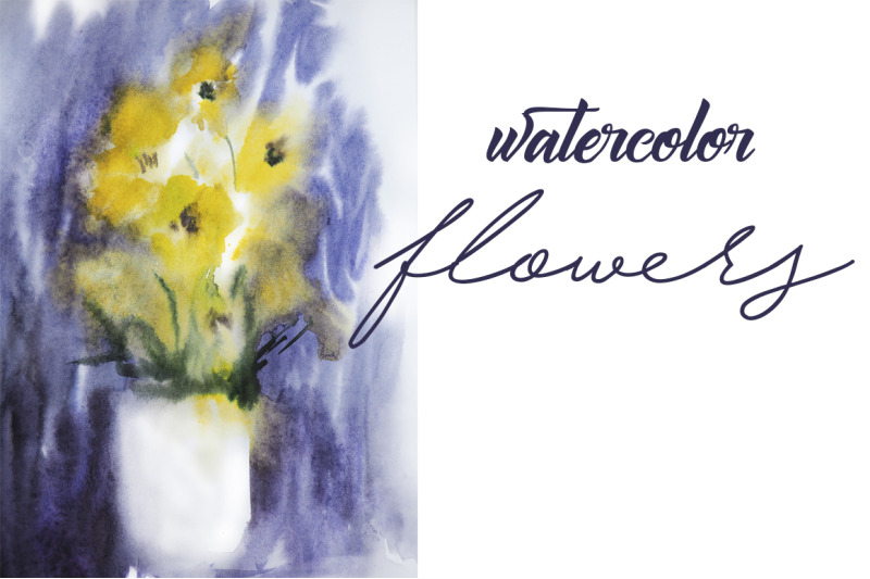 watercolor-flowers-in-a-vase-botanical-illustration