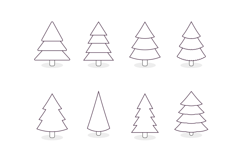 christmas-line-tree-collection-for-holiday-design