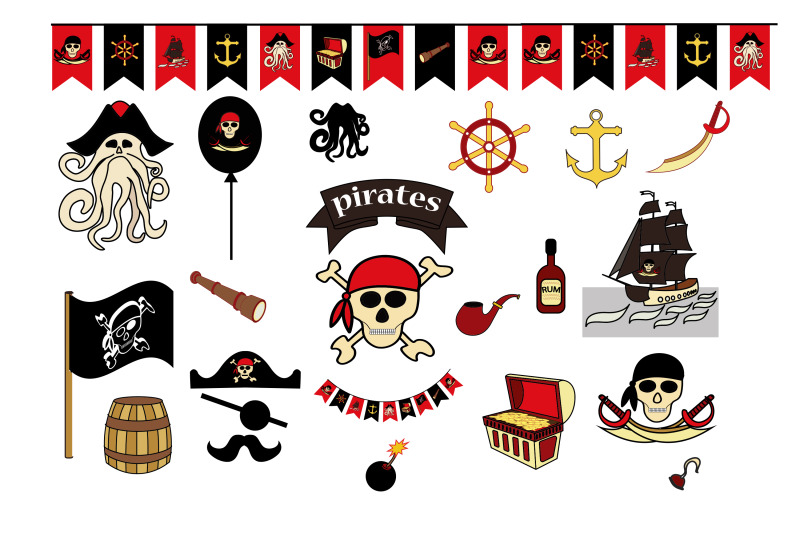 pirate-vector-clipart-set