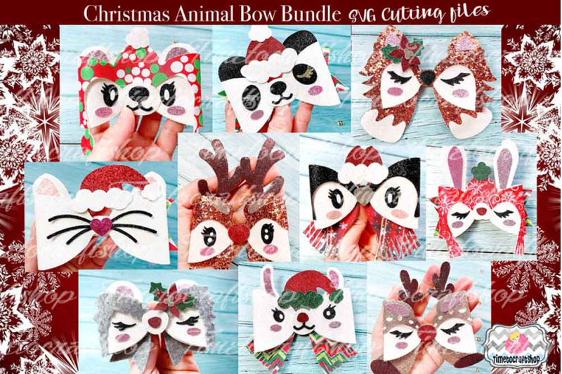 holiday-christmas-animal-hair-bow-template-bundle