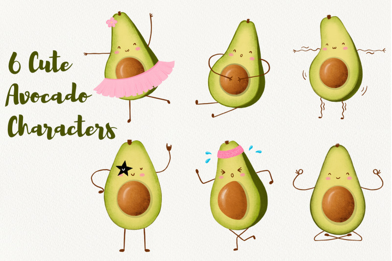 avocado-characters-clipart