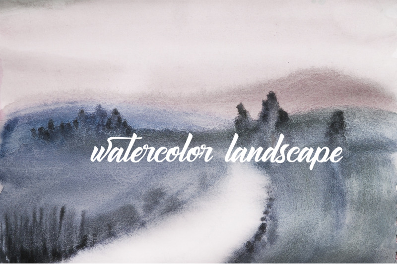 watercolor-landscape-foggy-morning