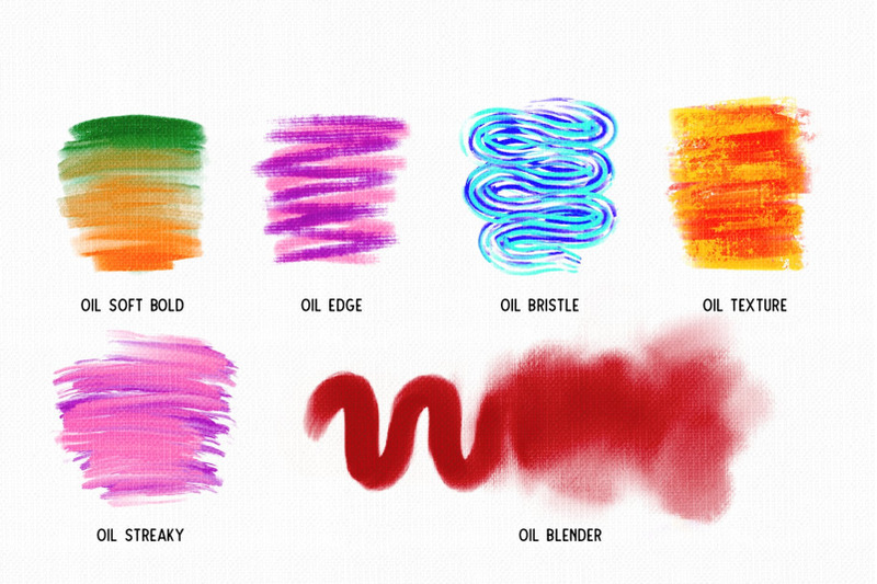 Procreate Oil Paint Brushes By Seamless Team | TheHungryJPEG.com