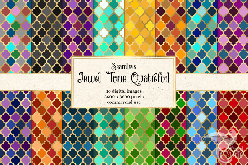 jewel-tone-quatrefoil-digital-paper