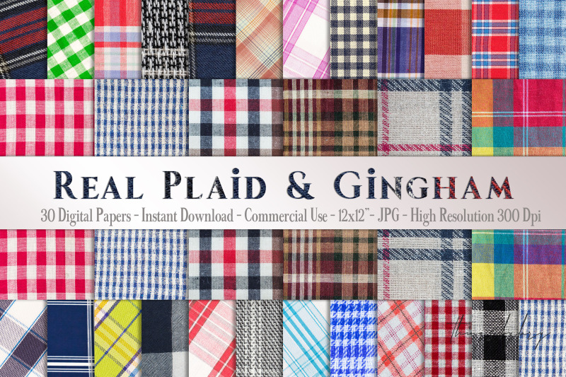 30-real-plaid-gingham-fabric-canvas-linen-digital-papers
