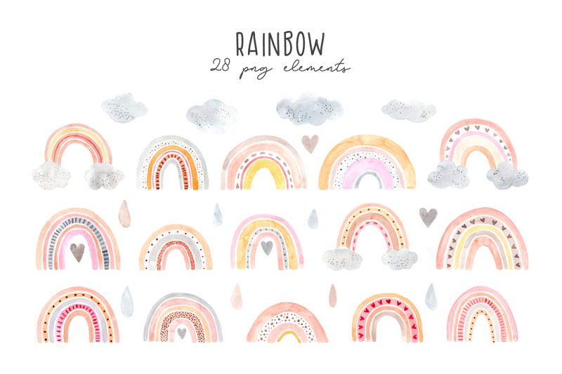watercolor-rainbow-collection-patterns-and-cliparts
