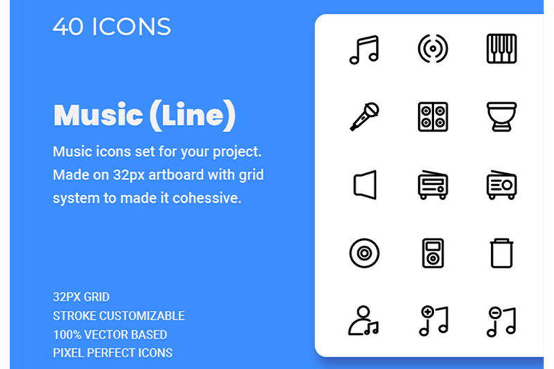 music-icon-set-line