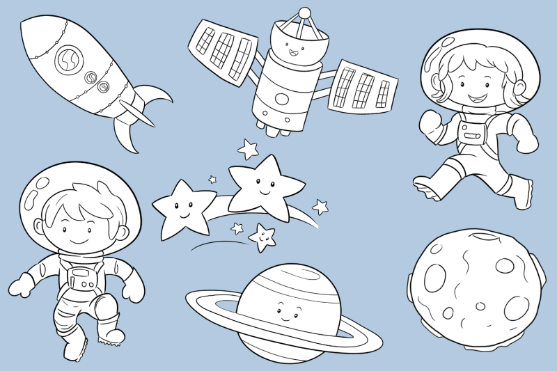 space-kids-digital-stamps