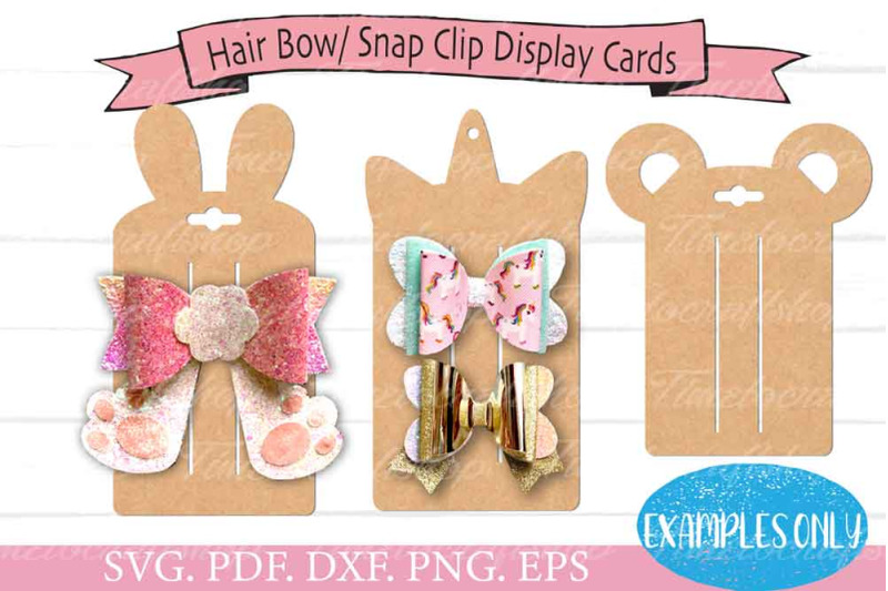 Download Animal Ears Hair Bow Rectangle Snap Clip Display Card ...