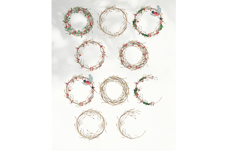christmas-watercolor-wreath-poinsettia-holly-steams-floral-clip-art