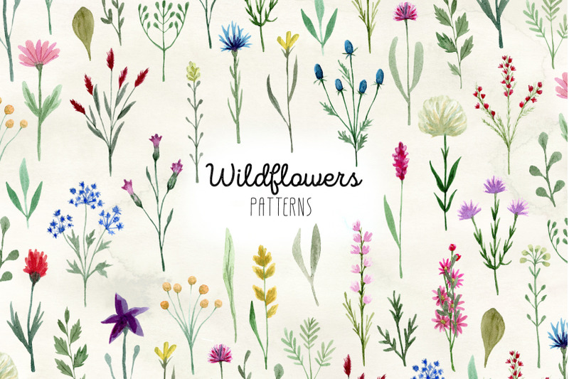 watercolor-wildflowers-patterns