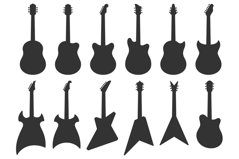 guitar-silhouette-acoustic-jazz-guitars-musical-instruments-silhouet