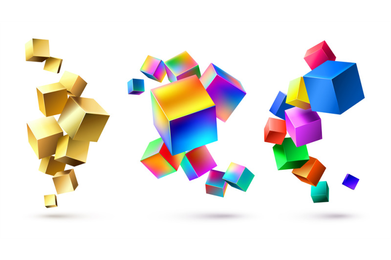 abstract-cubes-compositions-golden-geometric-shapes-colorful-cubic-3