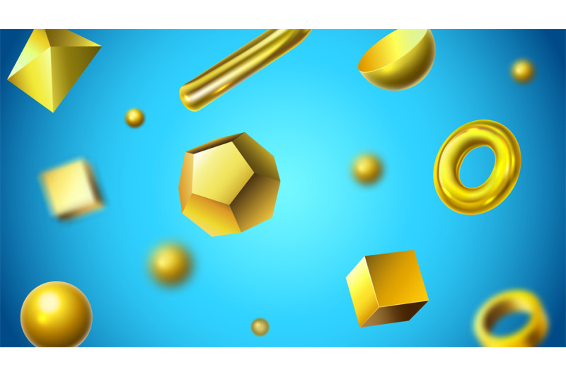 golden-abstract-3d-geometric-shapes-shiny-gold-objects-realistic-gol
