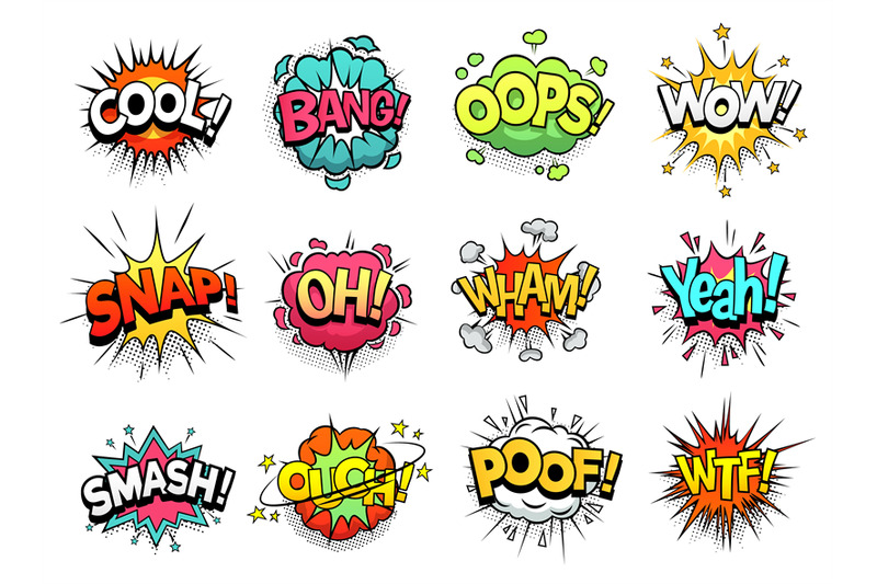 comic-sign-clouds-boom-bang-wow-and-cool-speech-bubbles-burst-cloud