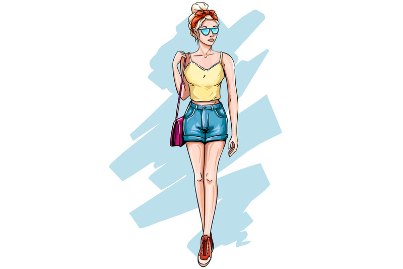 blonde-girl-in-fashionable-clothes-hand-drawn-young-woman-with-blond