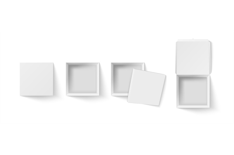 Download Square box top view mockup. Empty package, white paper ...
