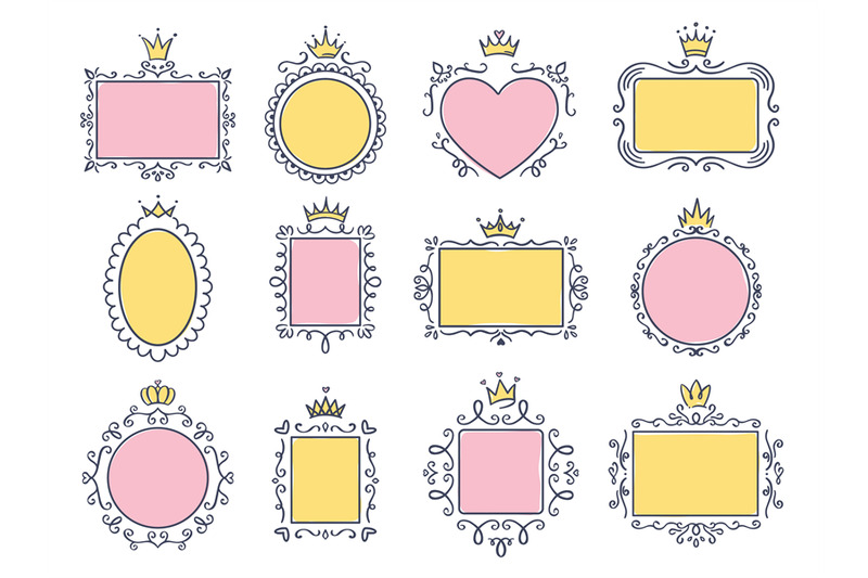 cute-princess-frames-pink-mirror-frame-with-princesses-crown-majesti