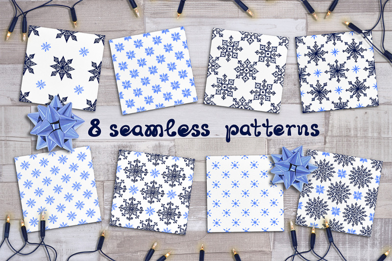 8-seamless-patterns-with-christmas-snowflakes