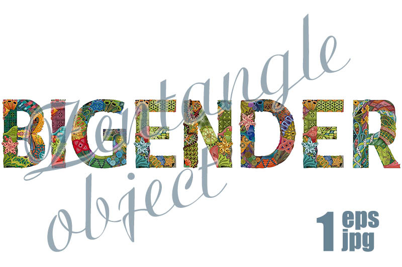 word-bigender-vector-zentangle-object