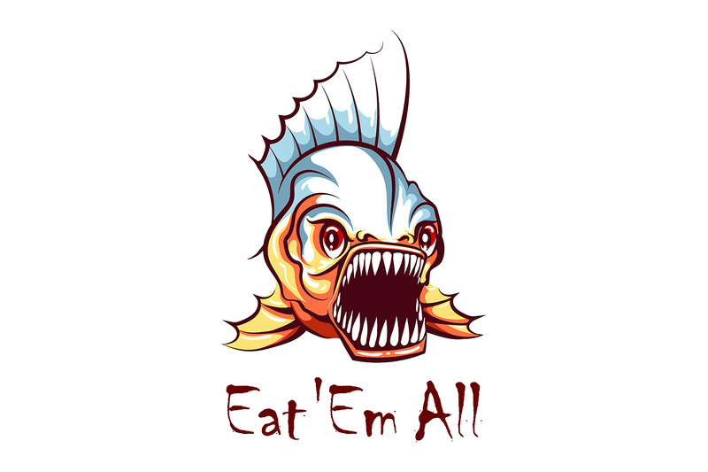 hungry-piranha-mascot-emblem-vector-illustration