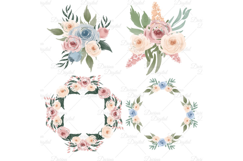 watercolor-flower-bouquets