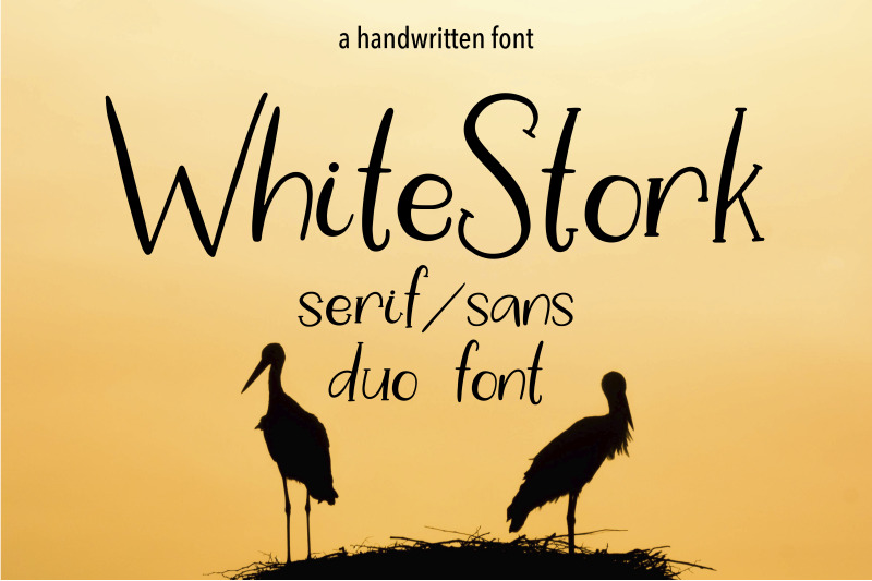 white-stork-a-handwritten-duo-font