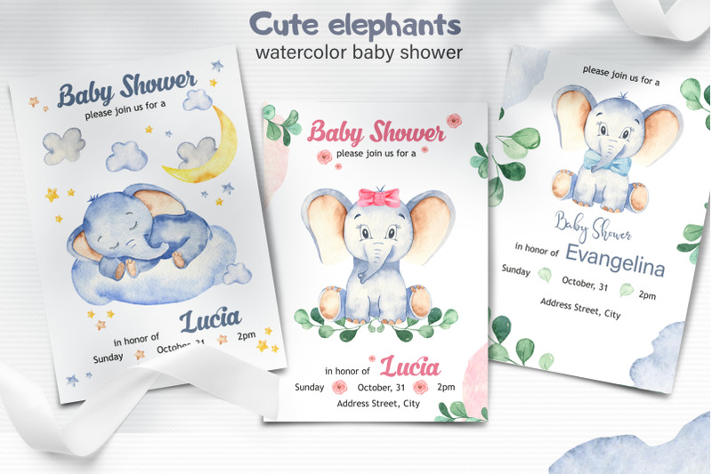 cute-elephants-watercolor-collection-clipart