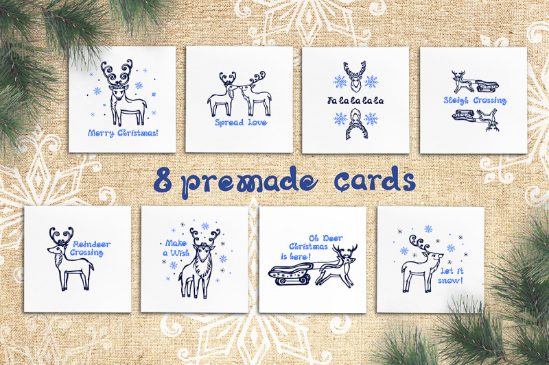8-hand-drawn-greeting-cards-with-christmas-deer