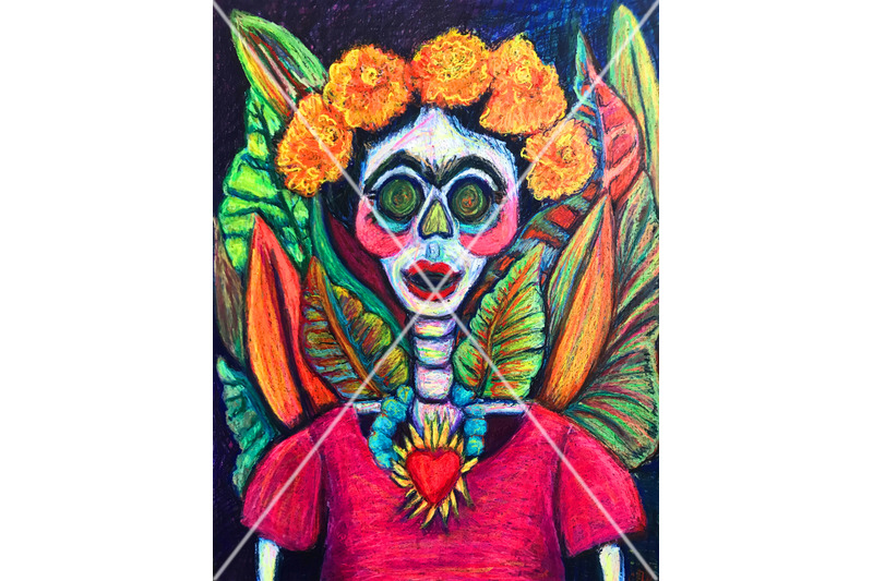 catrina-skeletons-oil-pastel-clip-art