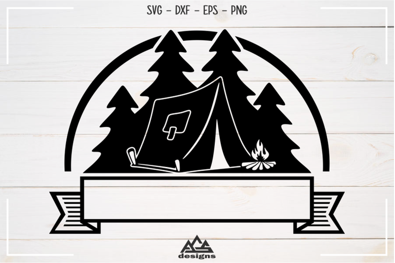 camp-camping-ribbon-svg-design