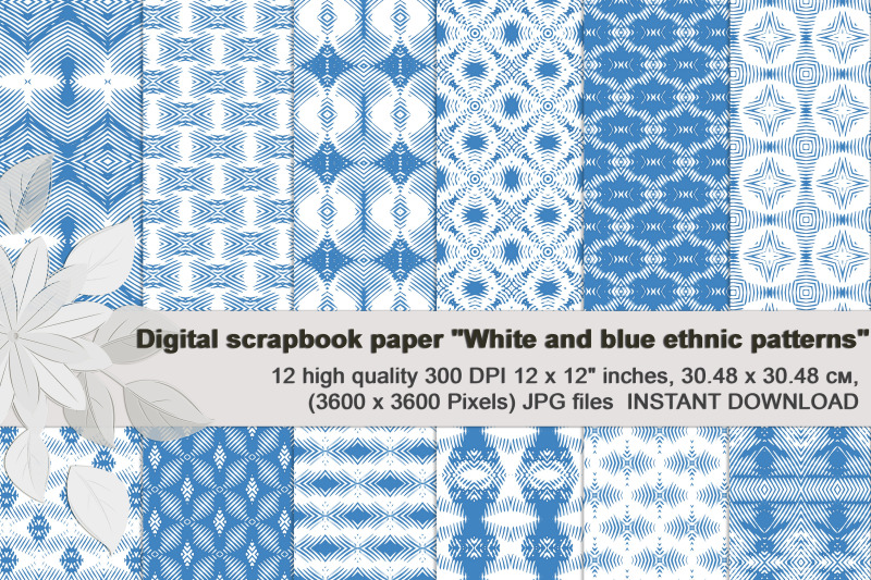 white-and-blue-ethnic-seamless-patterns