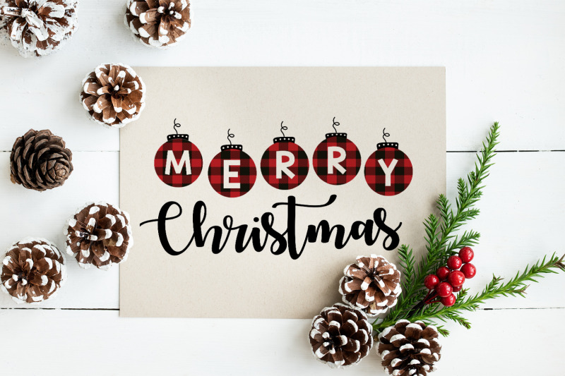 Merry Christmas Buffalo Plaid Svg By All About Svg | TheHungryJPEG