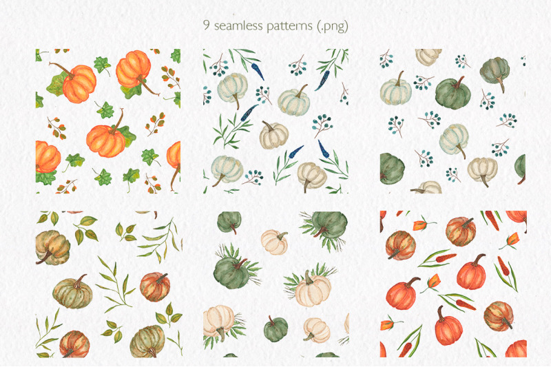 autumn-pumpkin-collection-watercolor-clipart