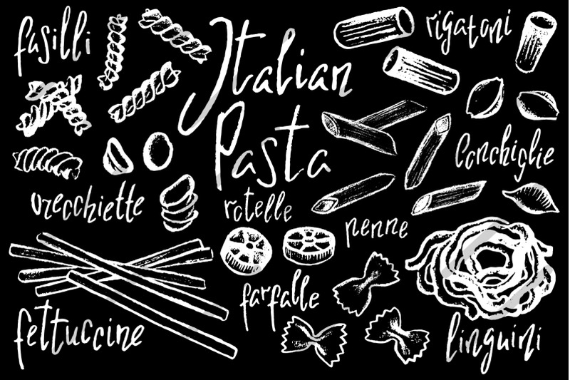italian-pasta-by-white-chalk-vector-clipart