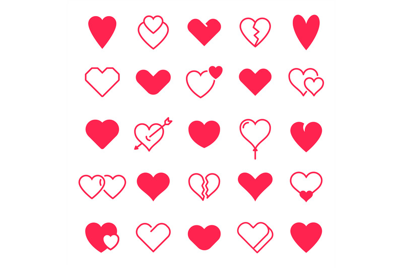 love-hearts-icon-abstract-red-loving-heart-symbols-for-valentines-day